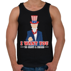 PRINTFASHION I want you to grow a beard - Férfi atléta - Fekete
