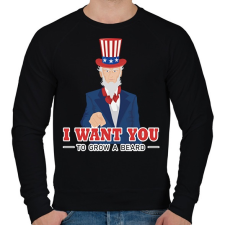 PRINTFASHION I want you to grow a beard - Férfi pulóver - Fekete férfi pulóver, kardigán