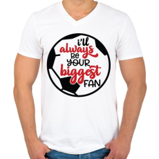 PRINTFASHION I will always be your biggest fan - Férfi V-nyakú póló - Fehér