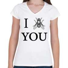 PRINTFASHION I ? you - Női V-nyakú póló - Fehér női póló