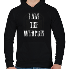 PRINTFASHION IAM THE WEAPON - Férfi kapucnis pulóver - Fekete férfi pulóver, kardigán