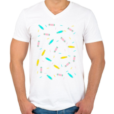 PRINTFASHION Ice cream boards tee - Férfi V-nyakú póló - Fehér férfi póló