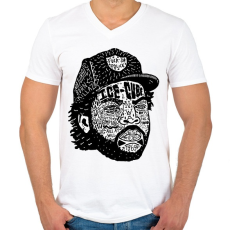 PRINTFASHION Ice-cube - Férfi V-nyakú póló - Fehér