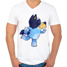 PRINTFASHION Ice doggo - Férfi V-nyakú póló - Fehér férfi póló
