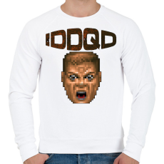 PRINTFASHION IDDQD - Férfi pulóver - Fehér