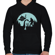 PRINTFASHION Idegenek találkozója - Férfi kapucnis pulóver - Fekete