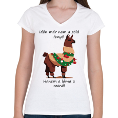 PRINTFASHION Idén már nem - Női V-nyakú póló - Fehér