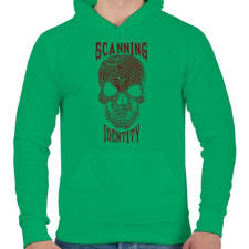 PRINTFASHION Identitás szkennelés. - Férfi kapucnis pulóver - Zöld férfi pulóver, kardigán