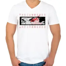 PRINTFASHION Idéző - Férfi V-nyakú póló - Fehér férfi póló