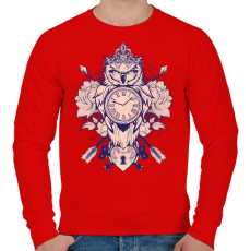 PRINTFASHION Időbagoly - Férfi pulóver - Piros