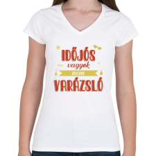 PRINTFASHION Időjós vagyok - Női V-nyakú póló - Fehér női póló