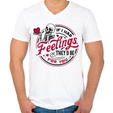 PRINTFASHION If I had feelings - Férfi V-nyakú póló - Fehér