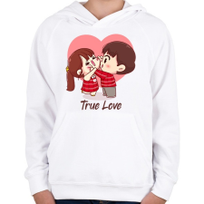 PRINTFASHION Igaz szerelem - Gyerek kapucnis pulóver - Fehér gyerek pulóver, kardigán