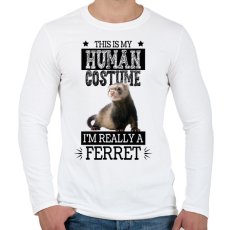 PRINTFASHION Igazából egy görény vagyok - Férfi hosszú ujjú póló - Fehér