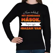 PRINTFASHION Igazam van - Női pulóver - Fekete női pulóver, kardigán