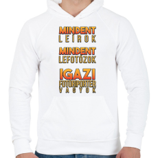 PRINTFASHION Igazi fotóriporter - Férfi kapucnis pulóver - Fehér