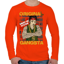 PRINTFASHION Igazi gangsta - Férfi hosszú ujjú póló - Narancs férfi póló