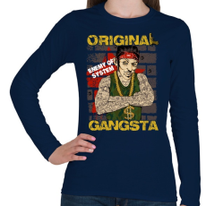 PRINTFASHION Igazi gangsta - Női hosszú ujjú póló - Sötétkék