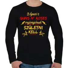 PRINTFASHION igazi guns n roses rajongó - Férfi hosszú ujjú póló - Fekete férfi póló