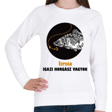 PRINTFASHION Igazi horgász vagyok - Névvel - Női pulóver - Fehér női pulóver, kardigán
