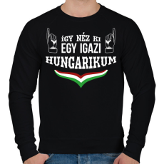 PRINTFASHION Igazi hungarikum - Férfi pulóver - Fekete