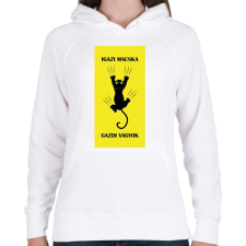 PRINTFASHION Igazi macska gazdi vagyok - Női kapucnis pulóver - Fehér női pulóver, kardigán