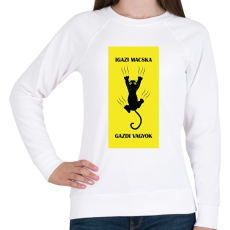 PRINTFASHION Igazi macska gazdi vagyok - Női pulóver - Fehér