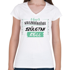 PRINTFASHION Igazi sorozatfüggő - Női V-nyakú póló - Fehér