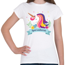 PRINTFASHION Igazi unikornis egyszarvú - Női póló - Fehér női póló