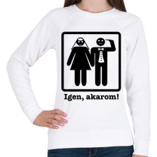 PRINTFASHION Igen, akarom! - Női pulóver - Fehér női pulóver, kardigán