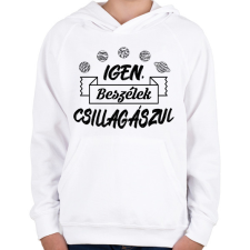 PRINTFASHION Igen, beszélek csillagászul - Gyerek kapucnis pulóver - Fehér gyerek pulóver, kardigán
