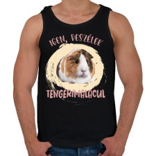 PRINTFASHION Igen, beszélek tengerimalacul - Férfi atléta - Fekete atléta, trikó