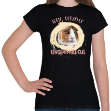 PRINTFASHION Igen, beszélek tengerimalacul - Női póló - Fekete