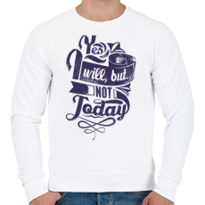 PRINTFASHION Igen... de nem ma! - Férfi pulóver - Fehér