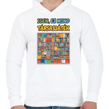 PRINTFASHION Igen, ez mind társasjáték - Férfi kapucnis pulóver - Fehér férfi pulóver, kardigán