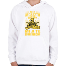 PRINTFASHION Igen hegesztő vagyok - Gyerek kapucnis pulóver - Fehér gyerek pulóver, kardigán