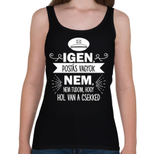 PRINTFASHION Igen, postás vagyok - Női atléta - Fekete női trikó