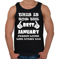 PRINTFASHION Így néz ki a legjobb januári születésű személy minden nap - Férfi atléta - Fekete