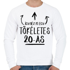PRINTFASHION Így néz ki egy tökéletes 20-as - Férfi pulóver - Fehér férfi pulóver, kardigán