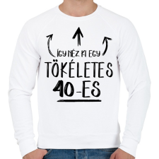PRINTFASHION Így néz ki egy tökéletes 40-es - Férfi pulóver - Fehér férfi pulóver, kardigán