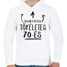 PRINTFASHION Így néz ki egy tökéletes 70-es - Férfi kapucnis pulóver - Fehér férfi pulóver, kardigán