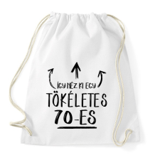 PRINTFASHION Így néz ki egy tökéletes 70-es - Sportzsák, Tornazsák - Fehér tornazsák