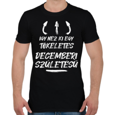 PRINTFASHION Így néz ki egy tökéletes decemberi születésű - Férfi póló - Fekete