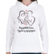 PRINTFASHION Igyunk az egészségére - Női kapucnis pulóver - Fehér női pulóver, kardigán