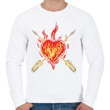 PRINTFASHION Íjász szív - Férfi pulóver - Fehér férfi pulóver, kardigán
