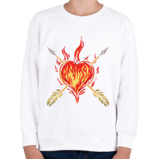 PRINTFASHION Íjász szív - Gyerek pulóver - Fehér gyerek pulóver, kardigán