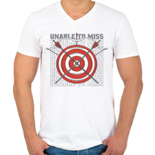 PRINTFASHION Íjászat - Férfi V-nyakú póló - Fehér férfi póló