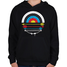 PRINTFASHION Íjászat - Gyerek kapucnis pulóver - Fekete