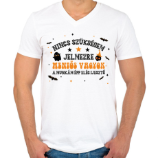 PRINTFASHION ijesztő a munkám - Férfi V-nyakú póló - Fehér