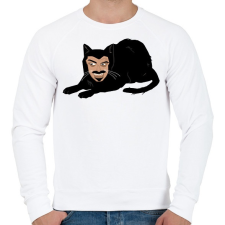 PRINTFASHION Ijesztő cica - Férfi pulóver - Fehér férfi pulóver, kardigán